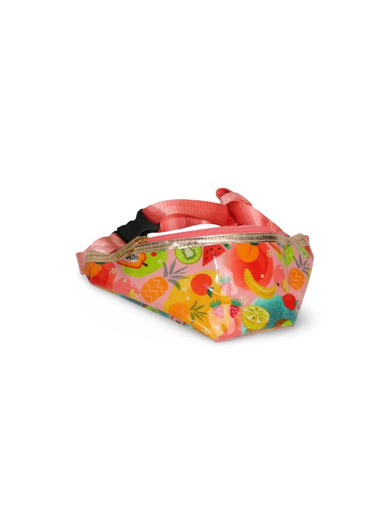 فانسي حقيبة خصر للبنات - تصميم سمك السلمون مع الفواكه - Image 1